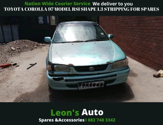Toyota Corolla 97 model RSI shape 1.3 stripping for spares
