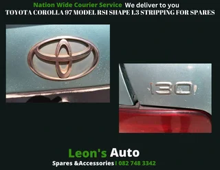 Toyota Corolla 97 model RSI shape 1.3 stripping for spares