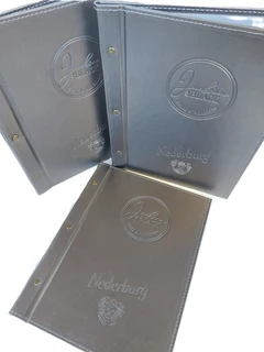 Menu Covers, Restaurants, Game Lodge, Hospitality, Hotel, Guest House, Bill Folds, Stationery Folder