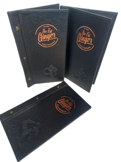 Menu Covers, Restaurants, Game Lodge, Hospitality, Hotel, Guest House, Bill Folds, Stationery Folder