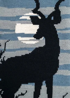 Vintage Kudu at Full Moon Tapestry