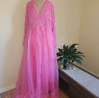 Brand New Plus Size Princess Pink Evening Dress
