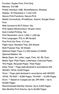 Brother - HL- L52000W Business Mono Laser Printer