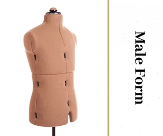 Dressmaker Doll / Sewing Mannequin / Tailors Dummy - Male Form - Caramel/Black Adjustable Mannequin