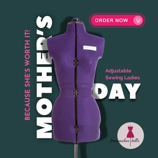 Dressmaker Doll / Sewing Mannequin / Tailors Dummy - My Double Purple- Small Adjustable Mannequin