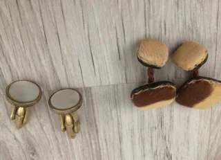 Vintage cufflinks and tie clips sets