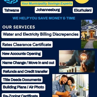 Municipality Savings , Rates , Water , Electricity, Refunds,Title deeds, re-zoning