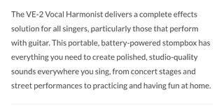 Boss Ve-2 Vocal Harmonizer