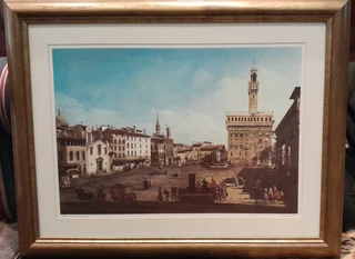 Bellotto Print 16 Framed – The Piazza Della Signoria In Florence New For Sale