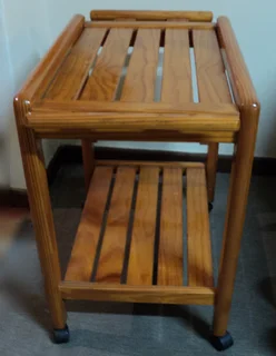 Tea Trolley Pine Wood Varnished
