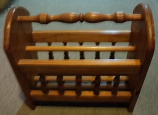 Magazine Rack Pine Wood Varnished