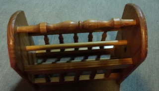 Magazine Rack Pine Wood Varnished