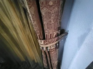 Curtains with fixtures. Lace, Blockout and aesthetic curtain set 3.4m &amp; 4.5m set 2.5m high