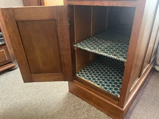 Desk Roll Top/Tambour with oak Filing Cabinet &amp; Oak Calendar  Holder - 1900's World War 1