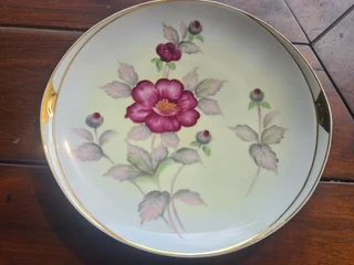 Gilded vintage ceramic plate