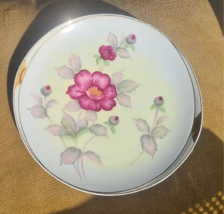 Gilded vintage ceramic plate