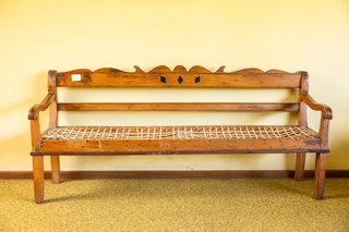 Antique Yellowwood Riempies Bench