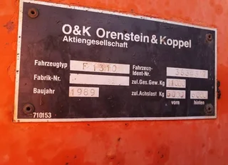 1989 Faun O&amp;K F1310 Fq FEL - Refurbished