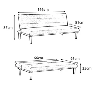 MYLES FABRIC SLEEPER COUCH - GREY