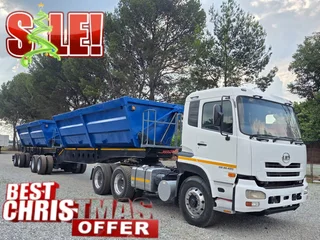 Combo Deal: 2015 UD QUON GW26.490  &#43; 2008 Afrit 45 cube side tipper link trailer for sale