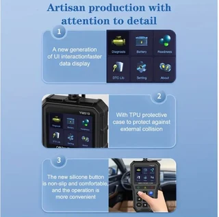 YM519 Fault Code Scanner OBD2 Code Reader Diagnostic Code Reader Check Engine System Battery Tester