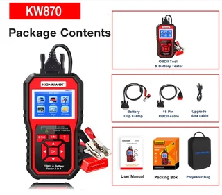 Konnwei KW870 Vehicle OBD2 Scanner Car Diagnostic Scanner and Battery Tester Tool