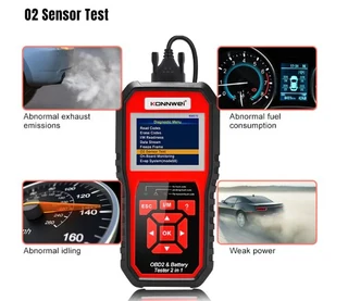 Konnwei KW870 Vehicle OBD2 Scanner Car Diagnostic Scanner and Battery Tester Tool