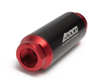 Hi-Flow Performance Fuel Filter: Black &amp; Red with AN10 AN8 AN6 Adapters: 40 Mic Filter