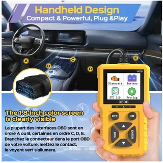 V619 – OBDII Car Scanner Diagnostic Tool, Auto Check Engine Code Reader with Reset.