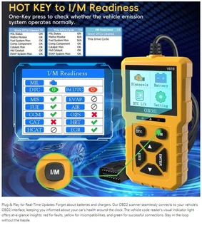 V619 – OBDII Car Scanner Diagnostic Tool, Auto Check Engine Code Reader with Reset.