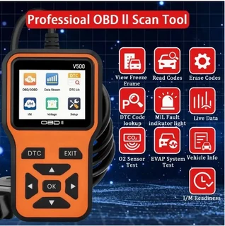 V500 – OBDII Car Diagnostic Tool - OBDII Scanner &amp; Voltage Tester for Engine