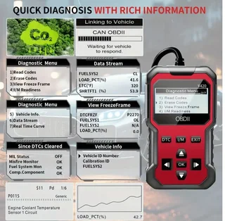 V420 - OBDII Diagnostic Tool for Cars: Code Reader &amp; Engine Fault Scanner and Eraser