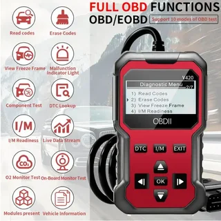 V420 - OBDII Diagnostic Tool for Cars: Code Reader &amp; Engine Fault Scanner and Eraser
