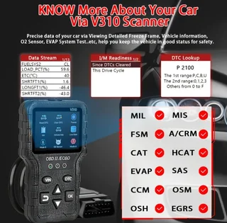 V310 Diagnostic Scanner, Error Eraser and Clear Tool