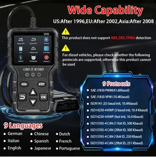 V310 Diagnostic Scanner, Error Eraser and Clear Tool