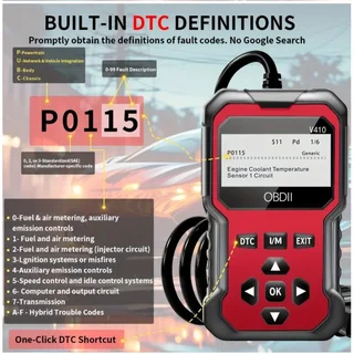 V410 - OBDII Diagnostic Tool for Cars: Code Reader &amp; Engine Fault Scanner with Diagnostics