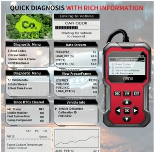 V410 - OBDII Diagnostic Tool for Cars: Code Reader &amp; Engine Fault Scanner with Diagnostics
