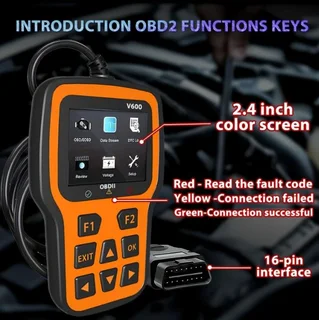 V600 Diagnostic Tool - OBD2 Diagnostic Scanner Tool - Engine Fault Code Reader, Batt Tester, I/M