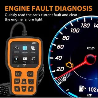 V600 Diagnostic Tool - OBD2 Diagnostic Scanner Tool - Engine Fault Code Reader, Batt Tester, I/M