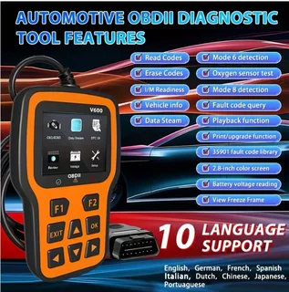 V600 Diagnostic Tool - OBD2 Diagnostic Scanner Tool - Engine Fault Code Reader, Batt Tester, I/M