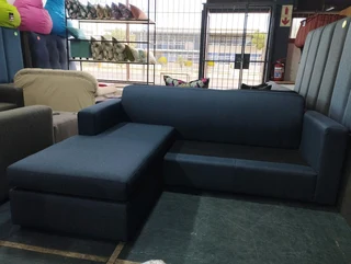 L-shaped couch on sale- navy