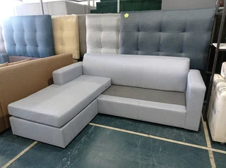 L-shaped couch (light grey) on sale