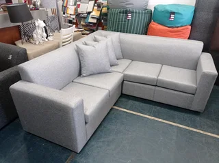 Corner unit L-shaped light grey