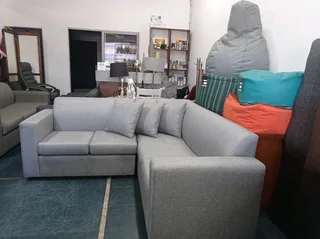 Corner unit L-shaped light grey