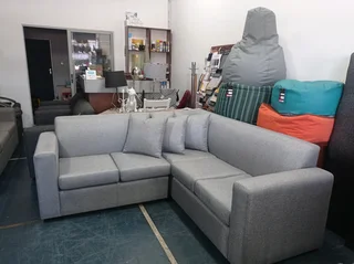 Corner unit L-shaped light grey