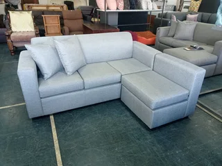 Corner unit L-shaped extended armrest - grey