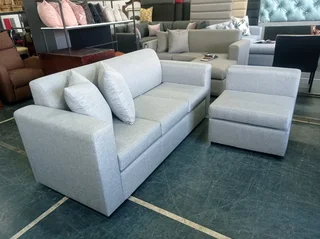 Corner unit L-shaped extended armrest - grey