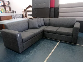 L-shaped corner unit charcoal grey