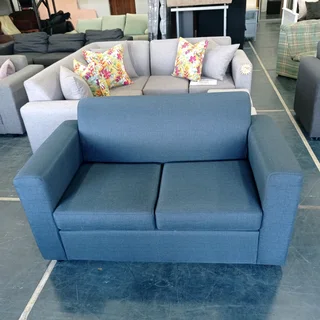 Two seater couch navy blue.