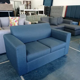 Two seater couch navy blue.